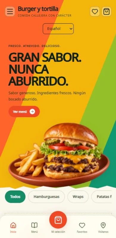 Vista previa de Burger y tortilla